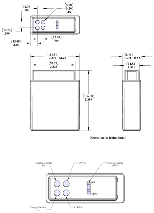 PB-LWH-01-NC Land Warrior Battery - High Capacity Drawing