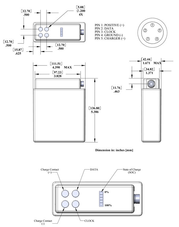 PB-LW-07 Land Warrior Battery Drawing