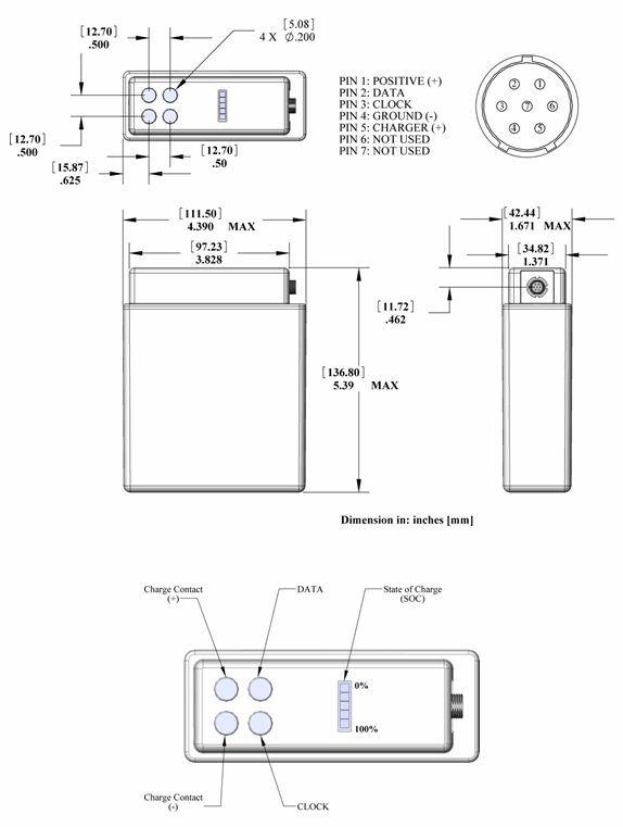 PB-LW-05 Land Warrior Battery Drawing