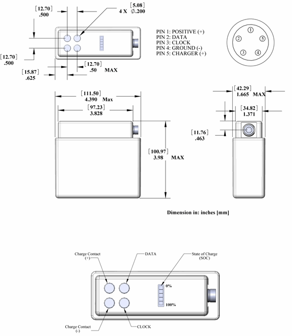 PB-LWH-02 Land Warrior Battery - High Capacity Drawing