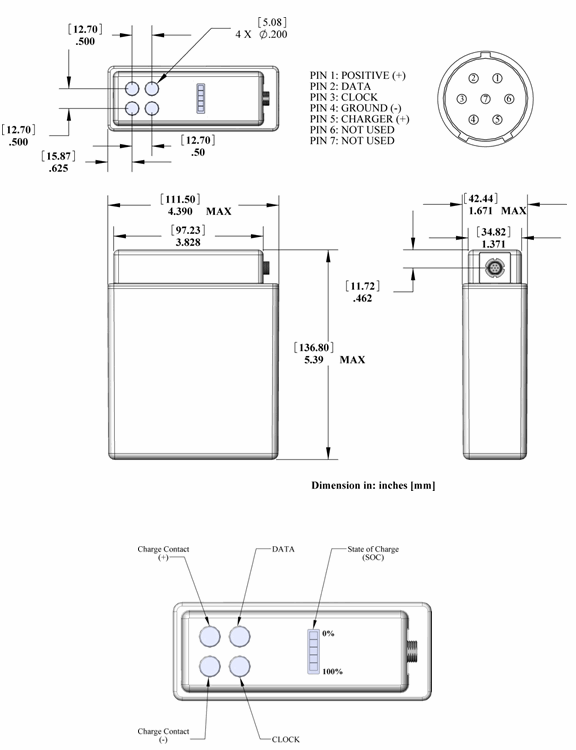 PB-LWH-04 Land Warrior Battery - High Capacity Drawing