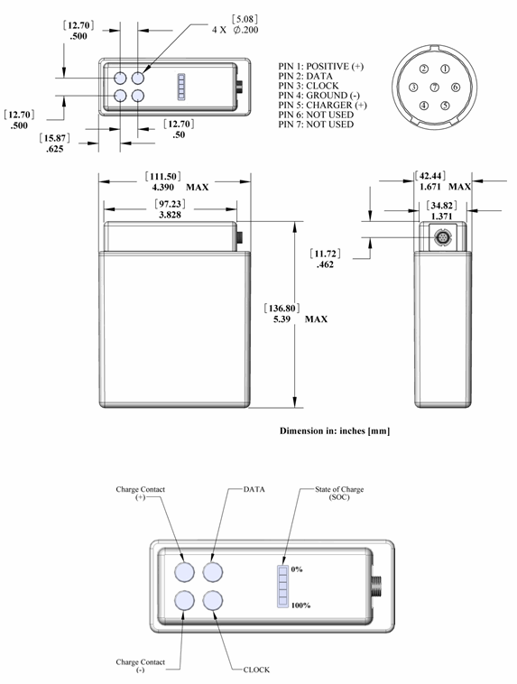 PB-LWH-05 Land Warrior Battery - High Capacity Drawing