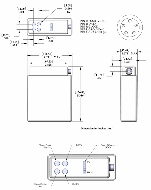 PB-LWH-07 Land Warrior Battery - High Capacity Drawing