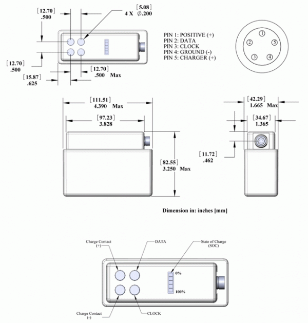 PB-LWH-08 Land Warrior Battery - High Capacity Drawing